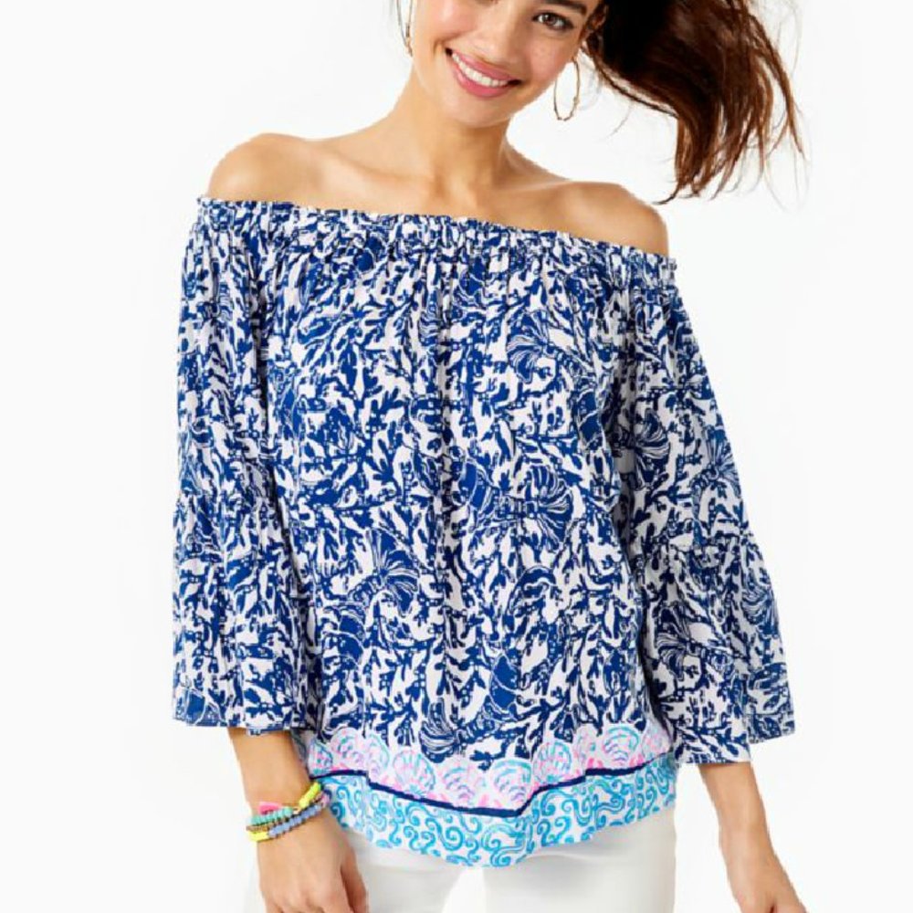 Lilly Pulitzer Nevie Off‎ The Shoulder Top
